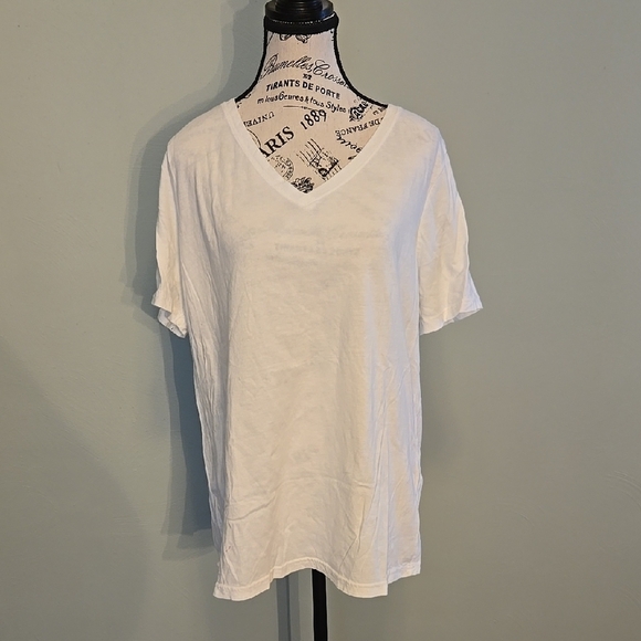 White V-Neck T-Shirt - Picture 1 of 3